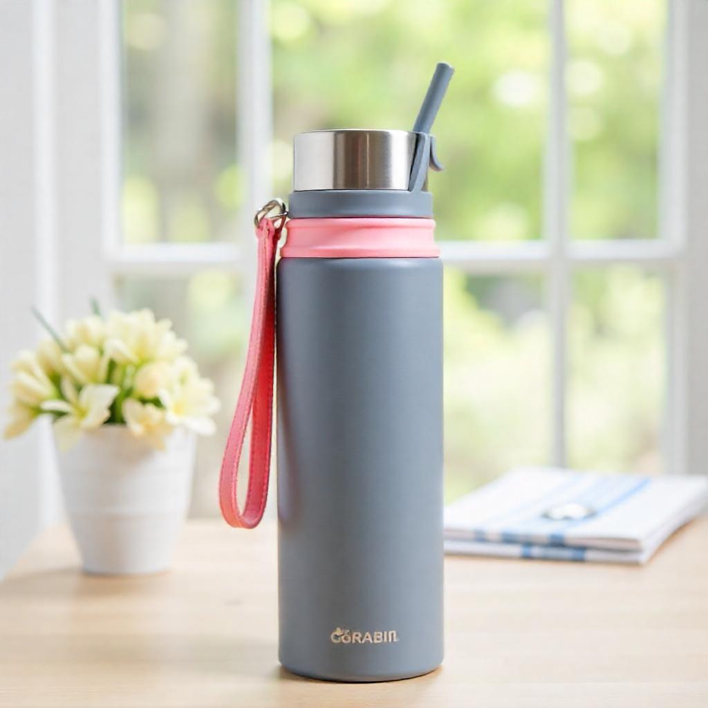 insulated straw water bottle