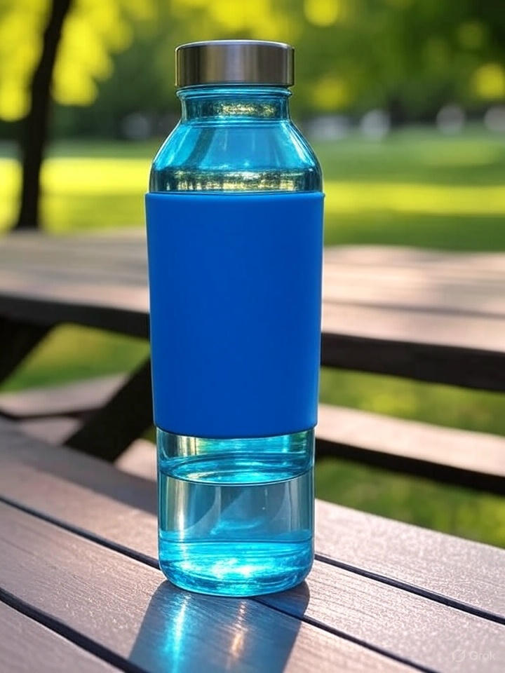 reusable glass water bottle