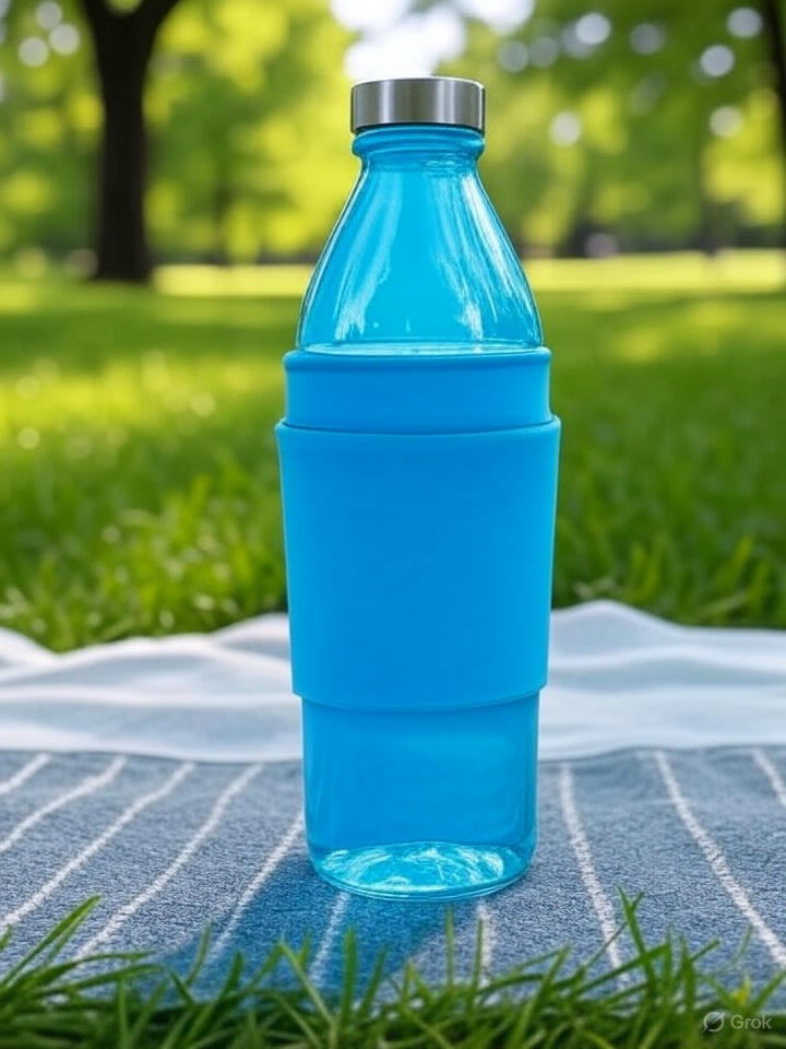 reusable glass water bottle